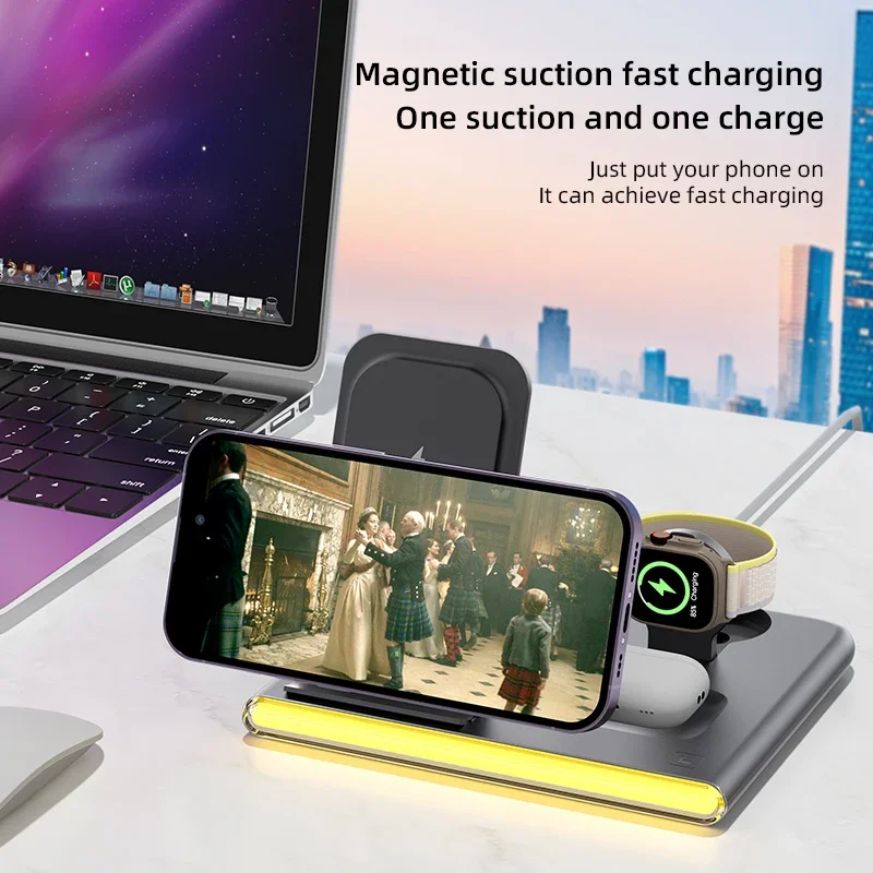 4in1 Foldable Magnetic Wireles - đánh giá và giá Iwatch Smartwatch