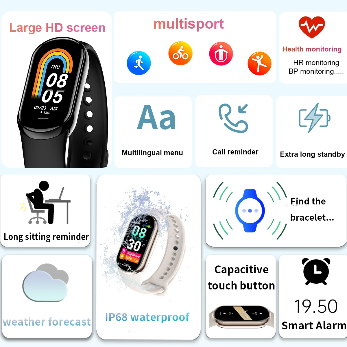 New Original Small M8 Band Sma - đánh giá và giá Smartwatch New Watches 2025