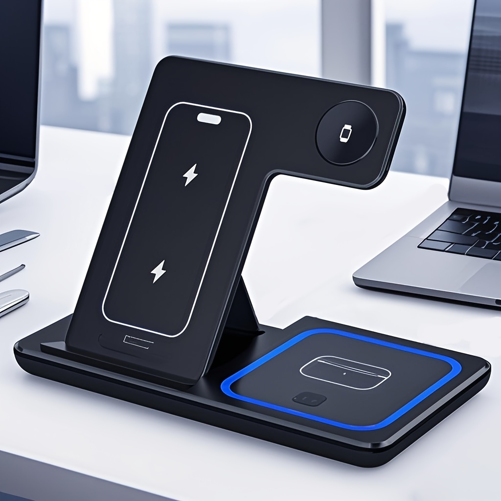 3-In-1 Foldable Wireless Charg - đánh giá và giá Iwatch Smartwatch